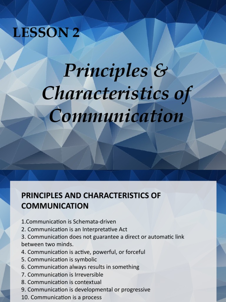 Principles and Characteristics of Communication | PDF | Communication ...