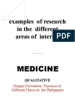 Examples of Research in The Different Areas of Interest