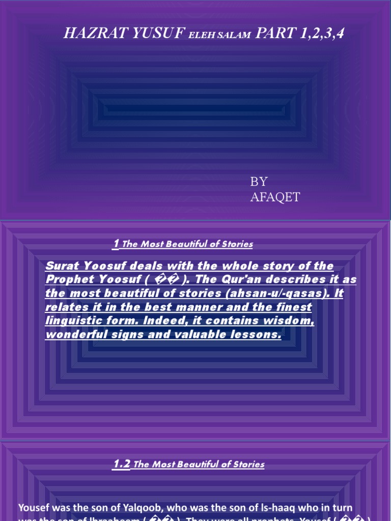 The Story of Prophet Yusuf Explained | PDF | Jealousy | Religious ...