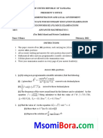 Tanzania Advanced Math Mock Exam