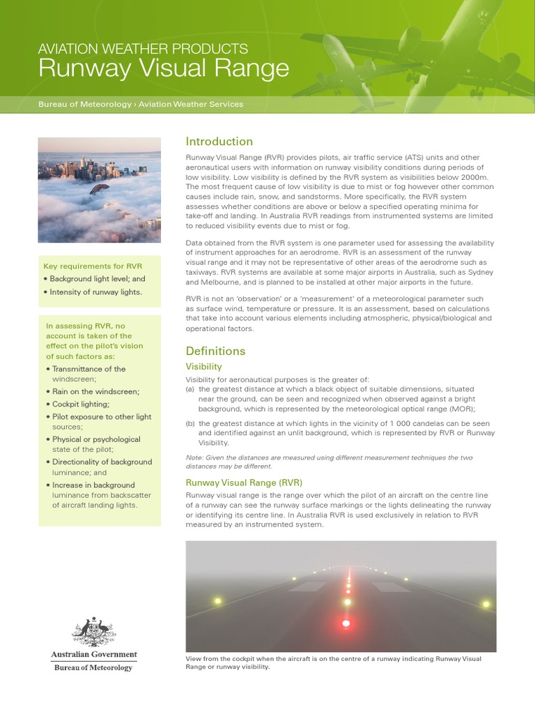 Runway Visual Range Aviation Weather Products PDF Aviation
