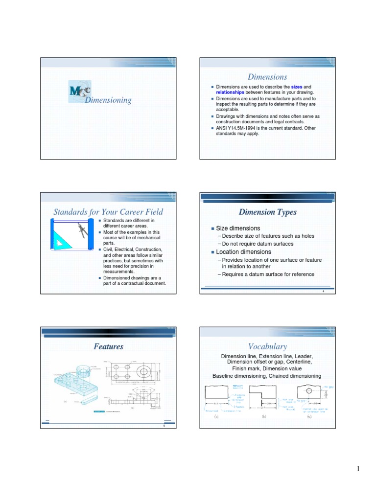 Dimensioning Standards & Techniques | PDF | Engineering Tolerance ...