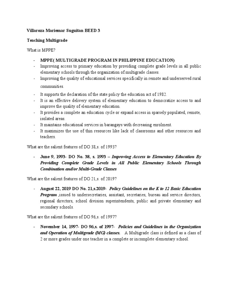 Teaching Multigrade Pdf