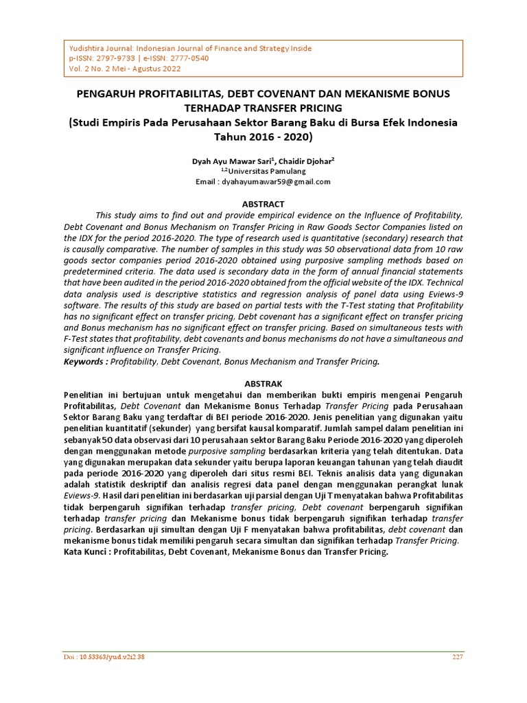 Rujukan 3 9 Pake Rumus Transfer Pricing Disini Pdf Coefficient Of
