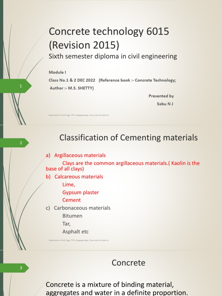 Concrete Technology Overview by M.S. Shetty | PDF | Cement | Concrete