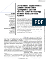 2020Effects of Euler Angles of Vertical Cambered Otter Board on Hydrodynamics Based on Response Surface Methodology and Multi-Objective Genetic Algorithm