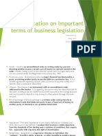 Important Terms of Business Legislation