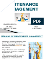 Maintenance Management