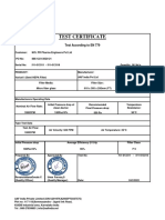 Test certificate for semi HEPA filters