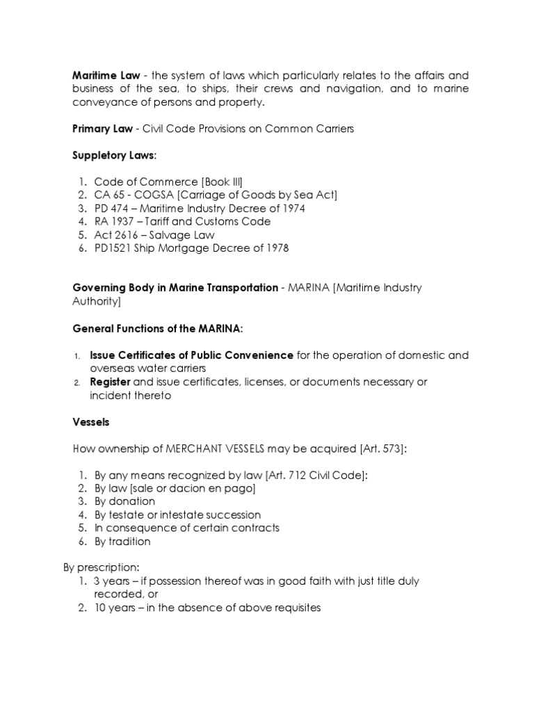 Maritime Law PDF Sea Captain Legal Liability