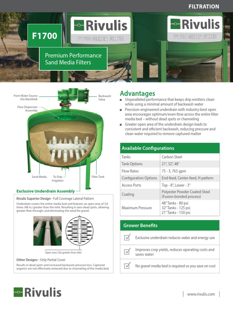 F1700 Sand Media Filter Overview | PDF | Filtration