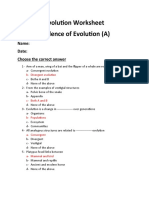 Evolution Worksheet Form A