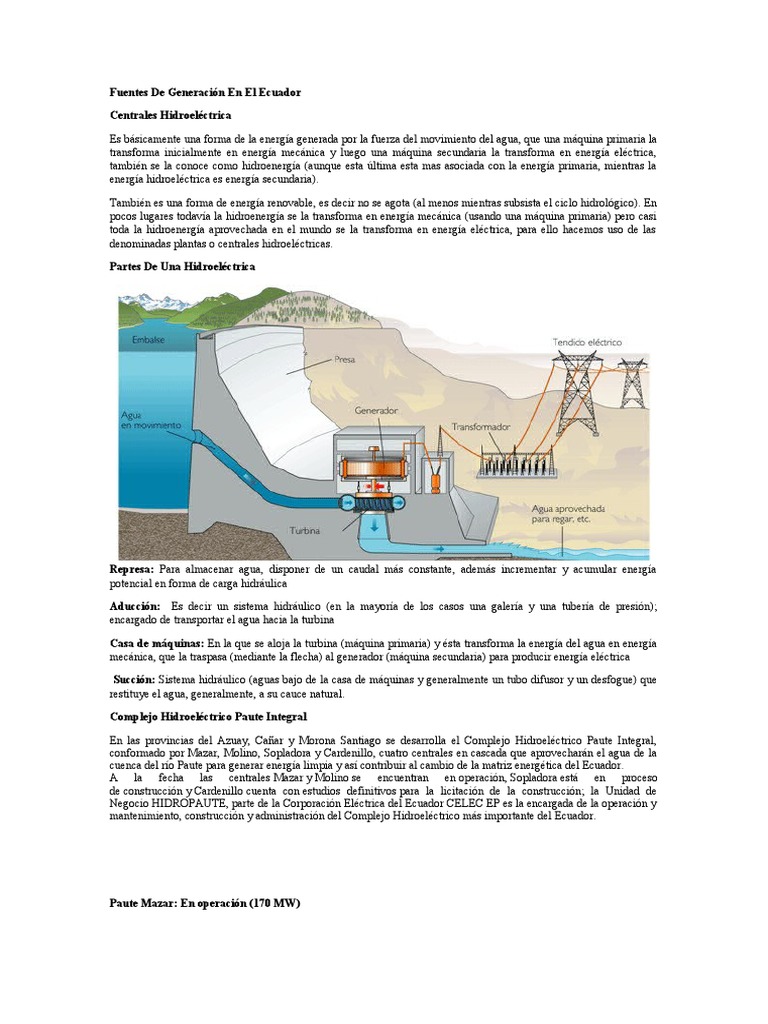 Fuentes de Generación en El Ecuador | PDF | Tecnologías sostenibles ...