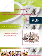 Topic 1 - Introduction To Cultural Diversity