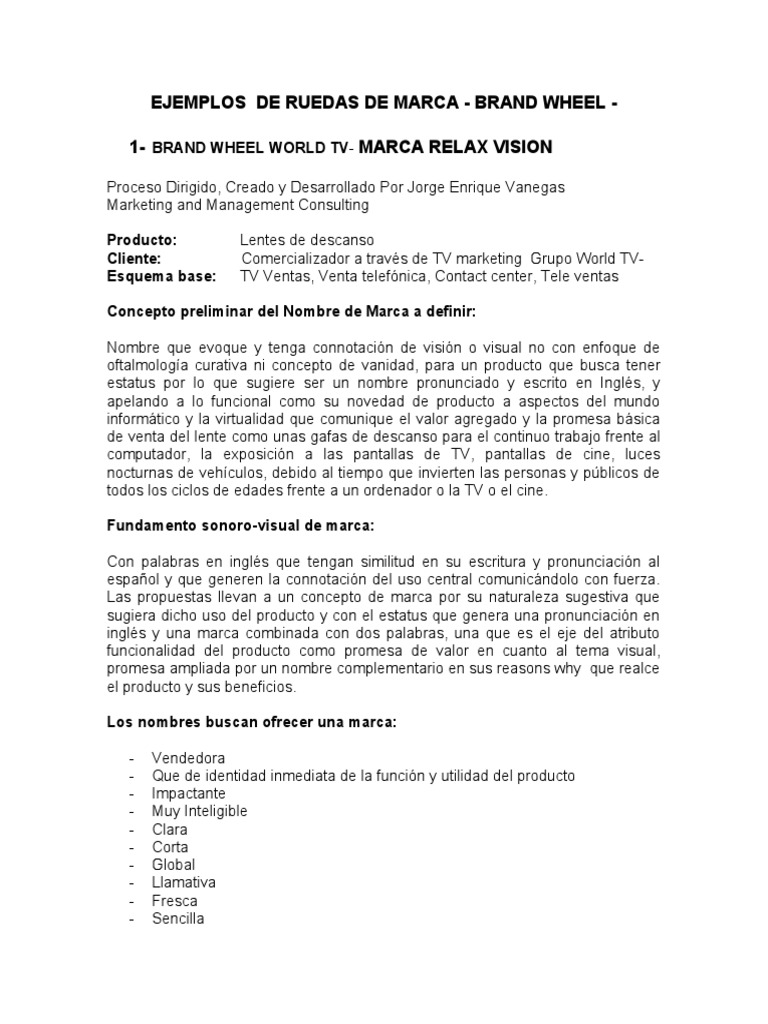 ART. 5º PM 020-Ruedas de Marca-Brand Wheel - (Pr-019) | PDF | Marketing ...