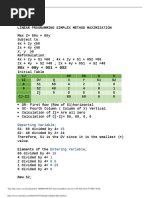 Simplex Method Max LP