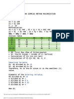 Simplex Method Max LP