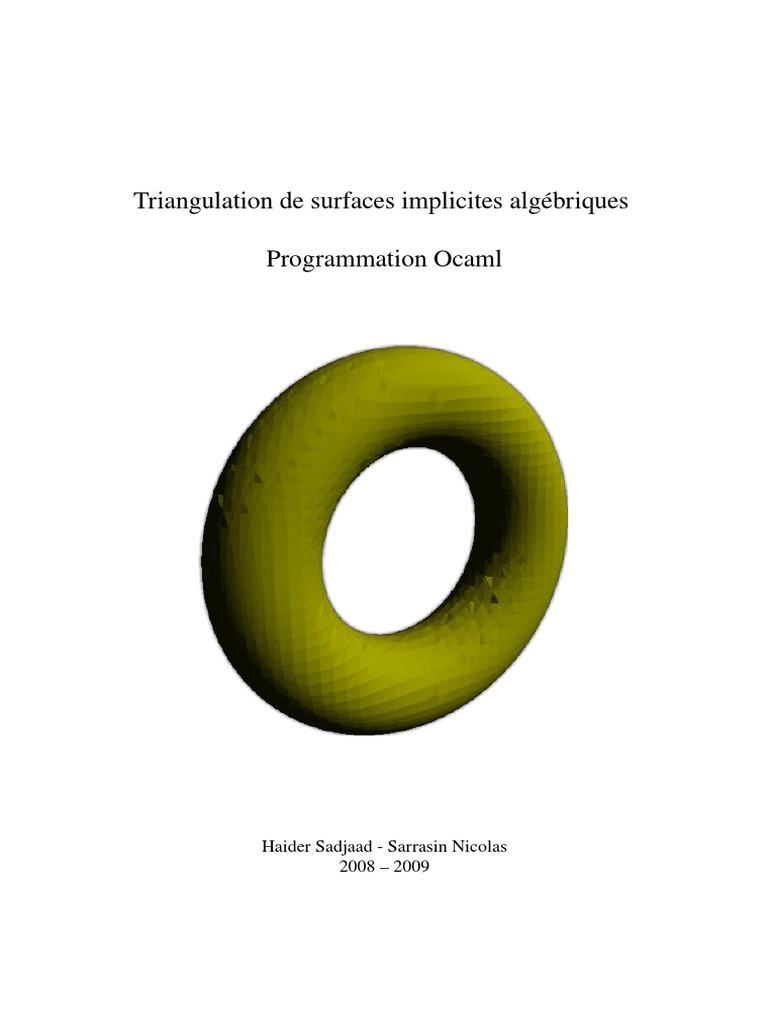 Triangulation de Surfaces Implicites Algebriques Programmation Compress ...