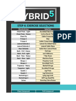 Exercise selections and progressions