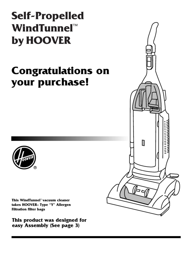Hoover Self Propelled Wind Tunnel U6426900 PDF Filtration Belt
