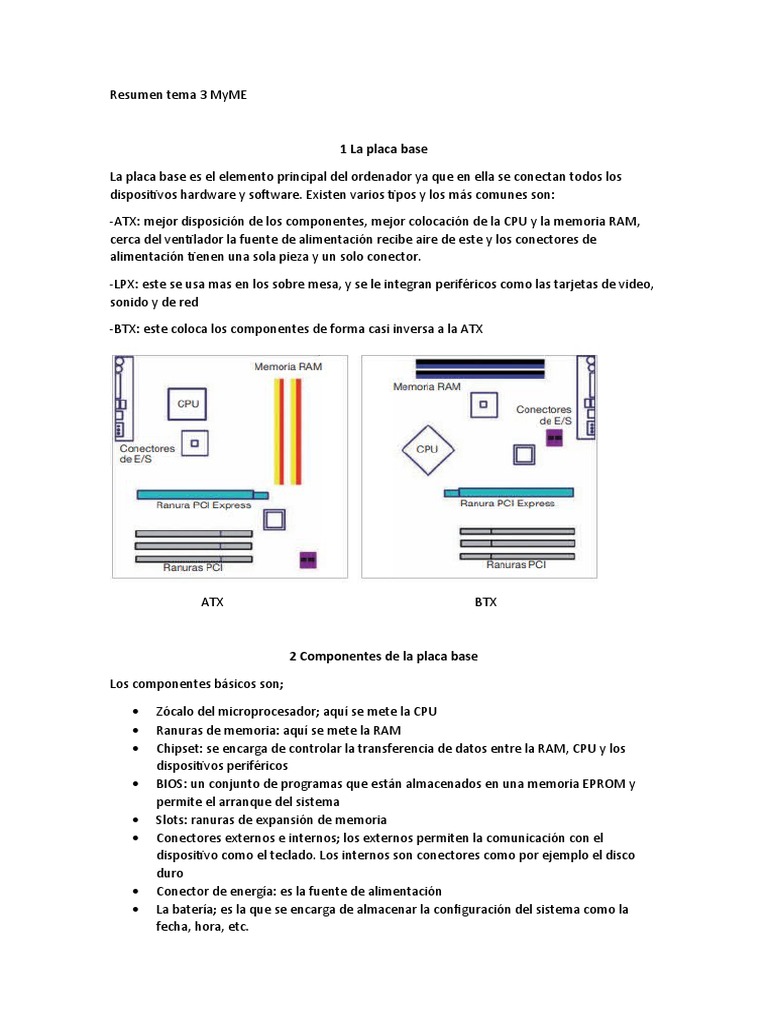 Resumen Tema 3 MyME | PDF | Memoria de acceso aleatorio | Hardware de ...