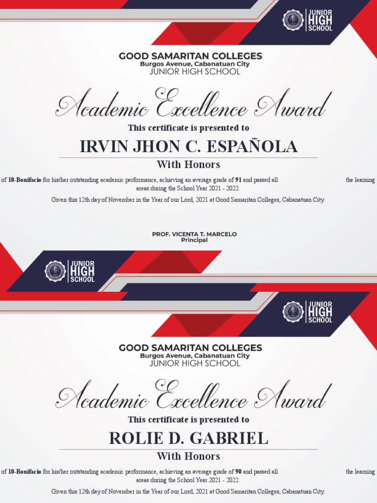 First Quarter Certificate Pdf