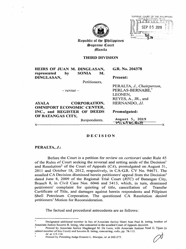 Supreme Court Ruling on Land Title Dispute | PDF | Lawsuit | Justice