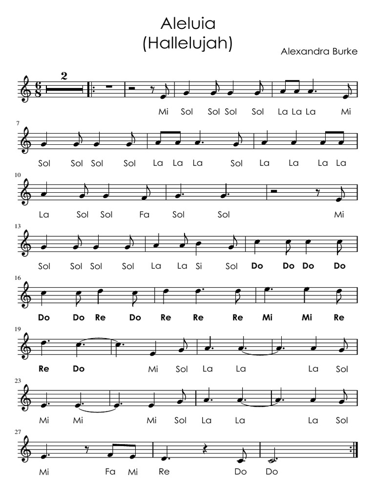 Hallelujah Notes for Piano and Recorder | PDF