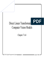 Direct Linear Transformation & Computer Vision Models: Chapter 7-A4
