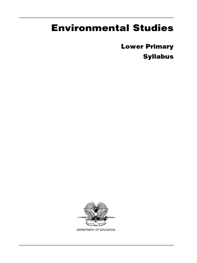 Syllabus Lower Primary Environmental Studies | PDF | Teachers | Learning
