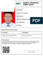 Kartu Peserta SNBP 2023: 423013246 Gabriel Liza Christian 0053923077 Sman 2 Pangkalan Kerinci Kab. Pelalawan Prov. Riau