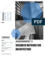 Topics Assignment 3: Research Methods For Architecture