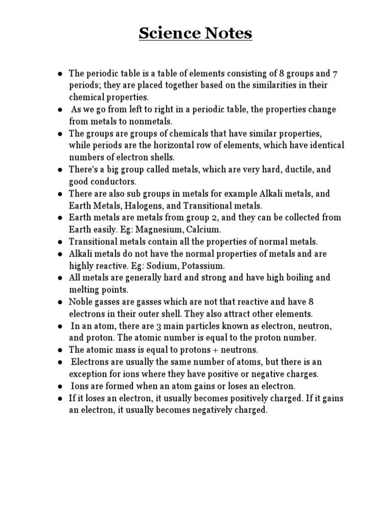 Science Notes | PDF