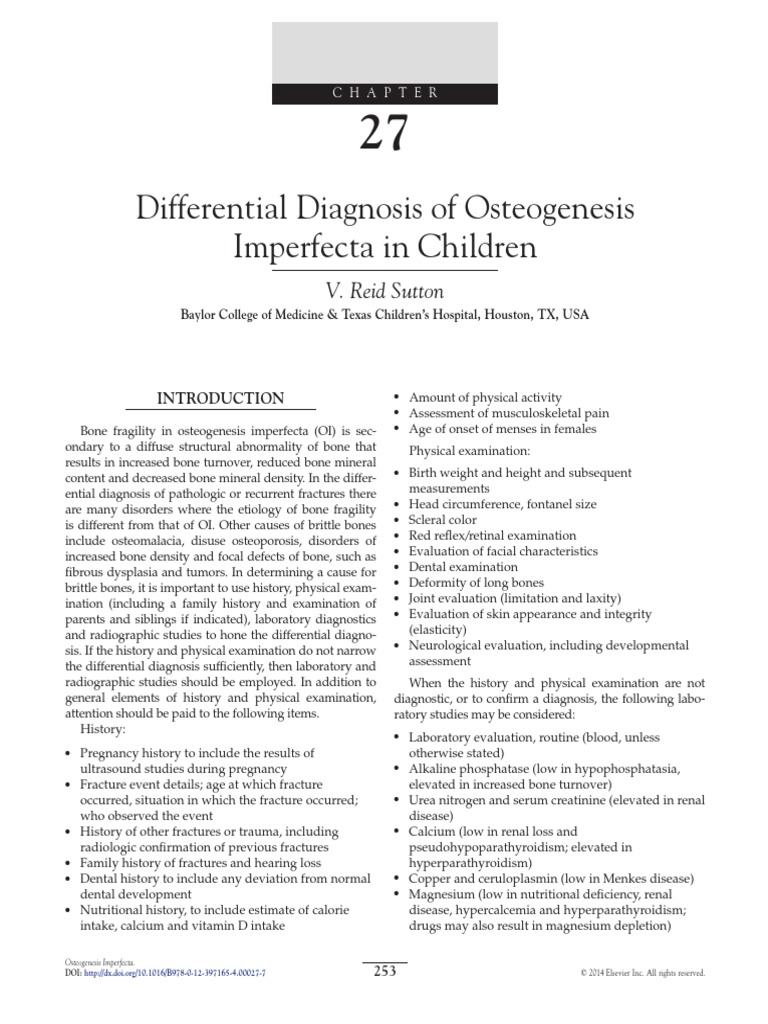 DD Osteogenesis Imperfecta | PDF | Osteoporosis | Bone