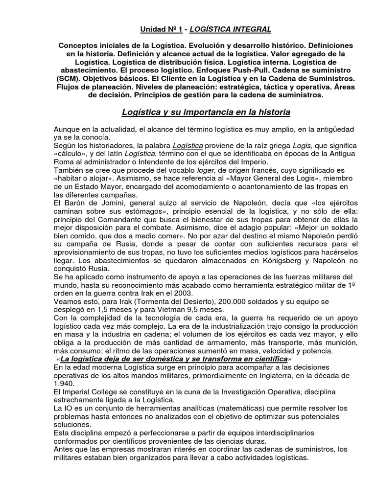 Logistica Integral | PDF | Logística | Gestión de la cadena de suministro