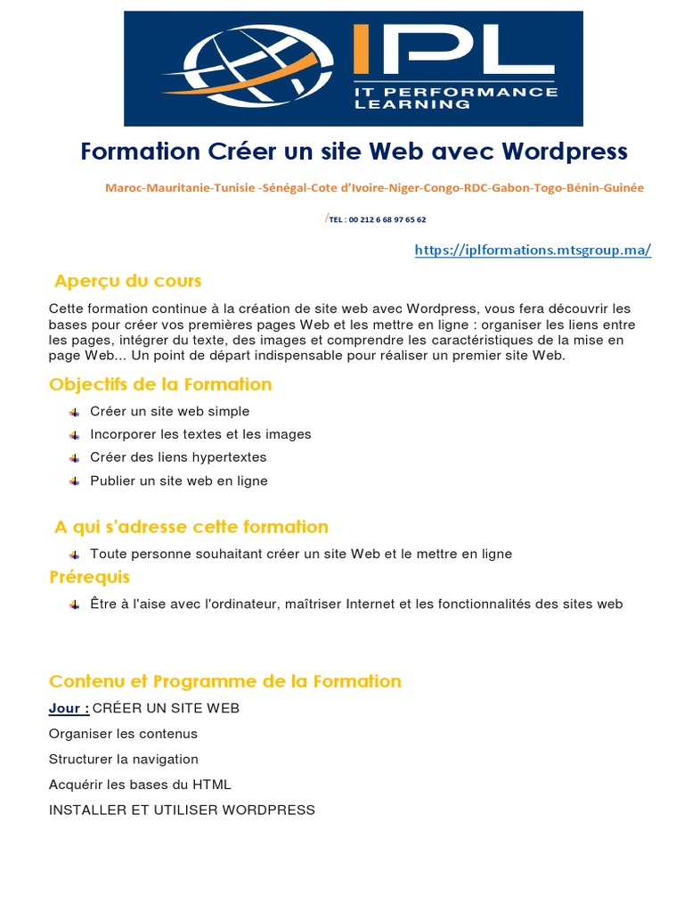 Formation WordPress : Créez votre site web | PDF