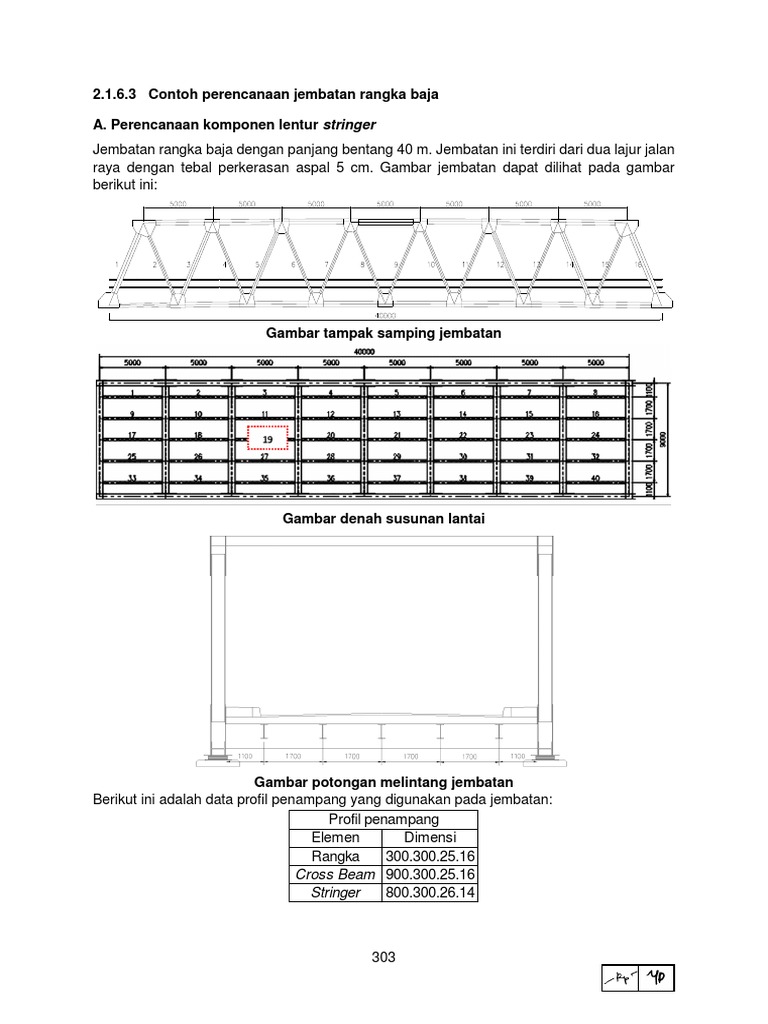 Perencanaan Balok Memanjang-Melintang Jembatan | PDF