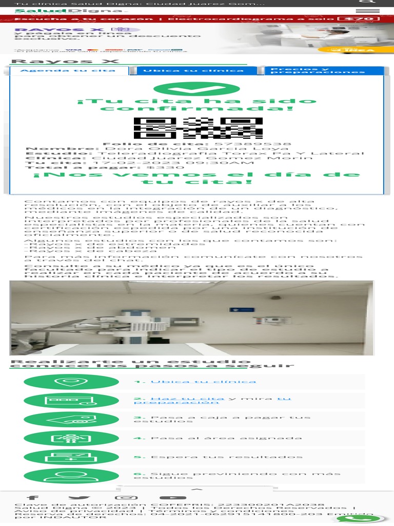 Rayos X Salud Digna | PDF