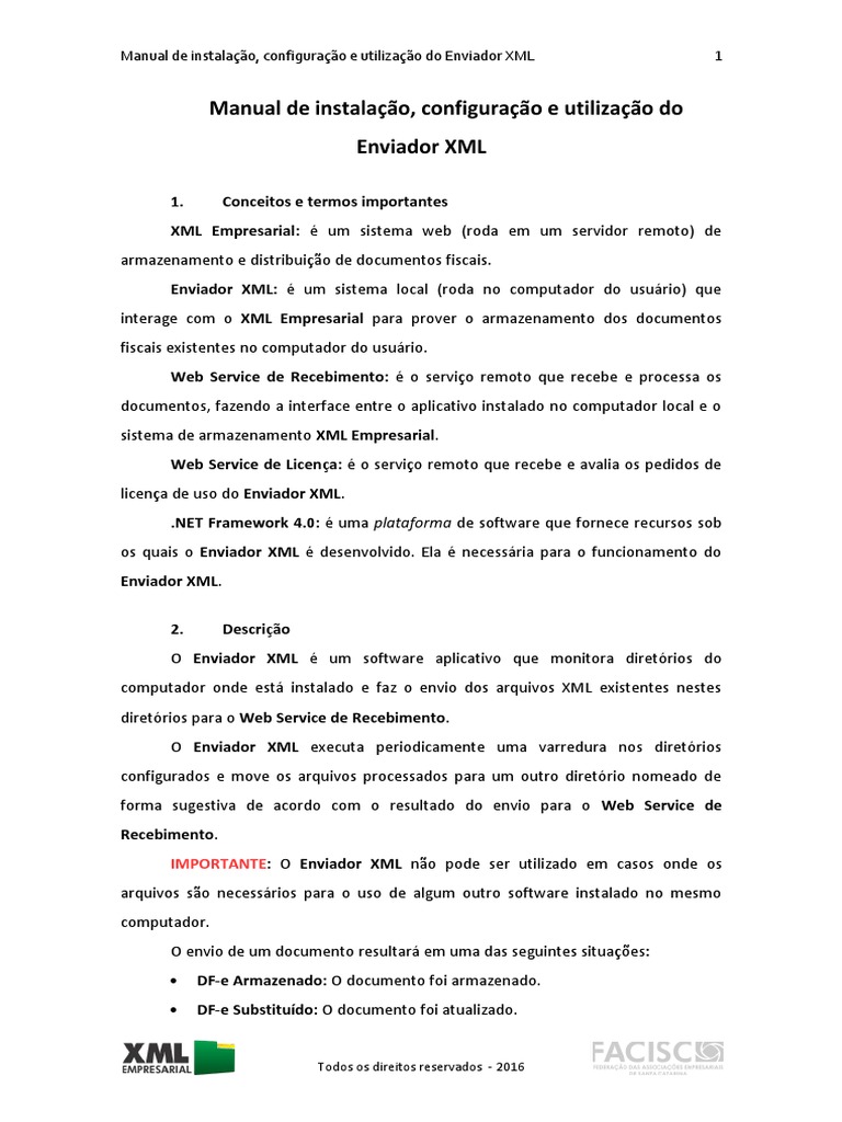 Manual de instala o configura o e utiliza o do enviador xml pdf