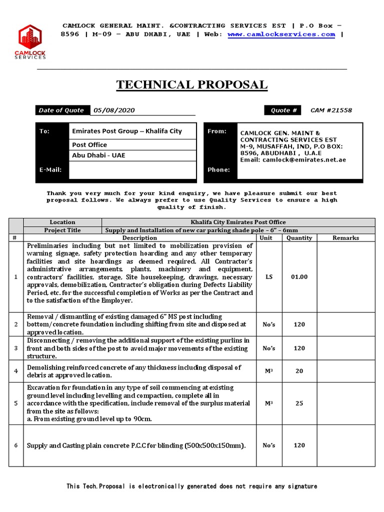 EPG Scope of Works Khalifa City PDF United Arab Emirates Concrete