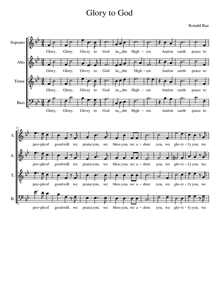 Glory to God Lyrics and Chords | PDF | Religious Belief And Doctrine ...