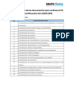 Lista Completa de Los Documentos Del Kit de Certificación ISO 22000