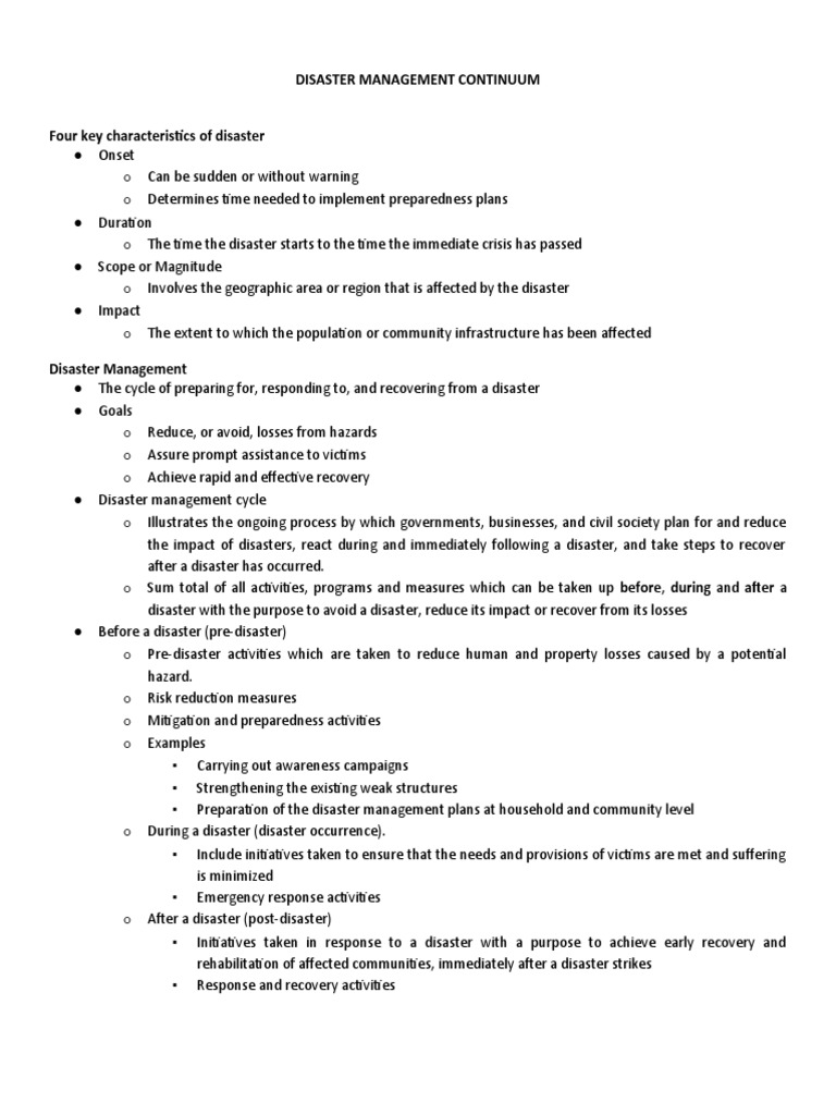 Key Aspects of Disaster Management | PDF | Emergency Management | Hazards