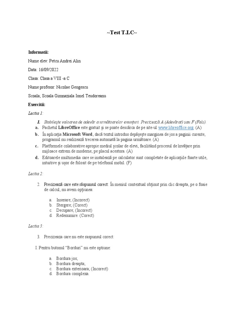 Test Tic | PDF