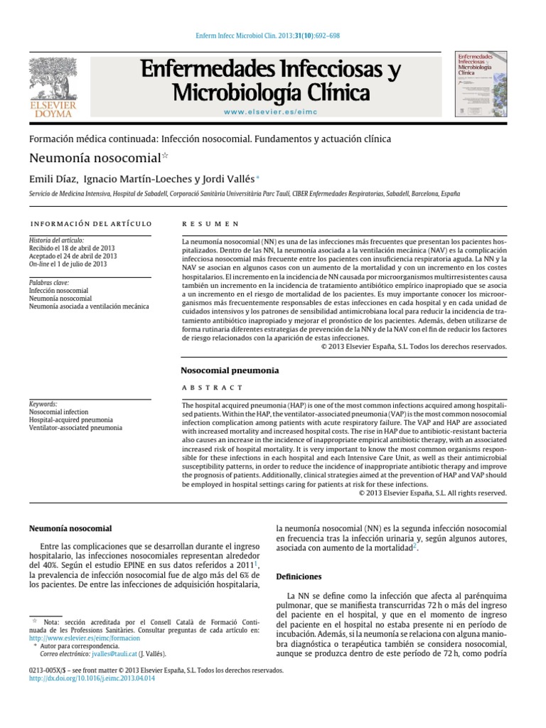 Neumonía Nosocomial Pdf