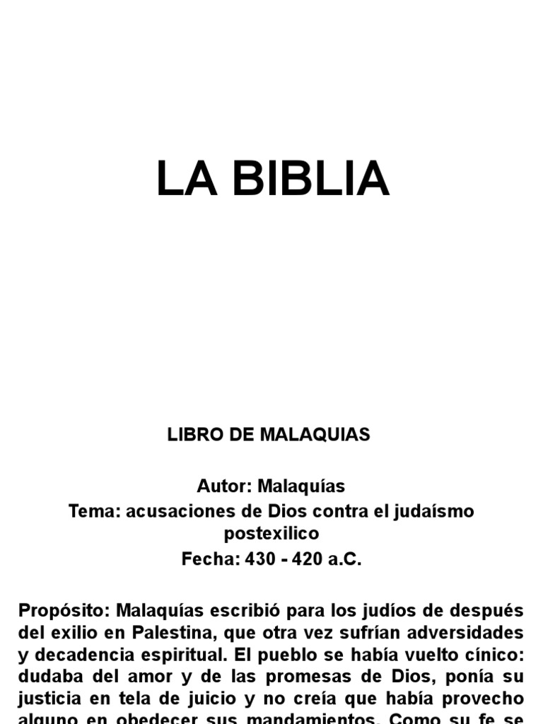 42 LA BIBLIA Libro de Malaquias PDF Juan el Bautista Libro de