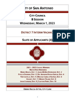 District Interim Vacancy: Slate of Applicants