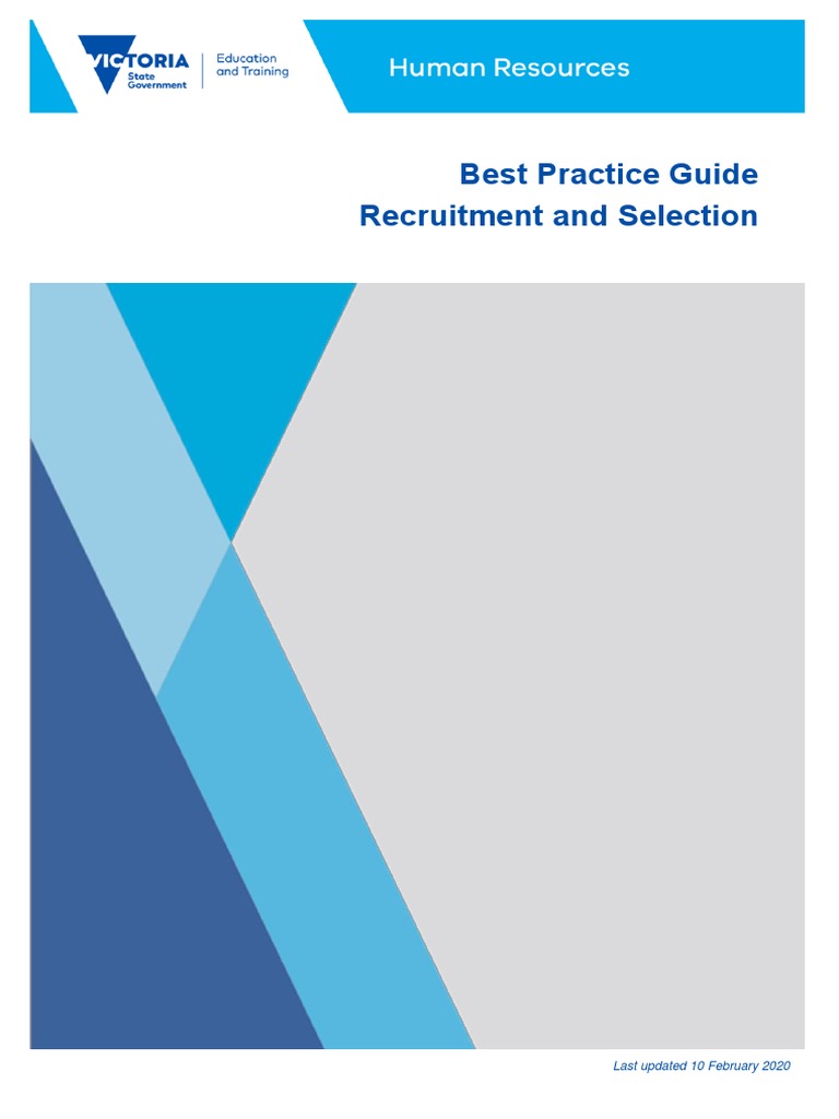 Best Practice Guide Recruitment Selection | PDF | Recruitment