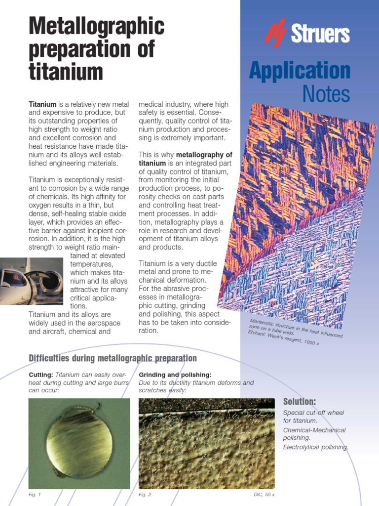 Titanium Metallography and Processing | PDF | Titanium | Microstructure