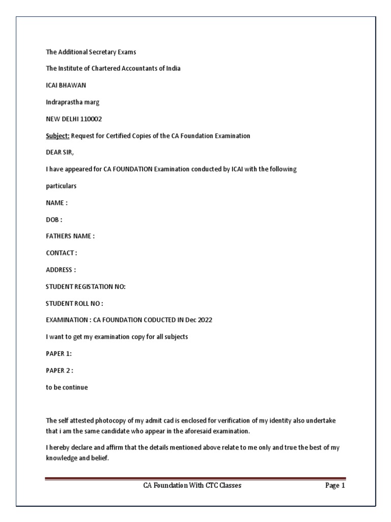 RTI Application Text - CTC Classes | PDF | Career & Growth